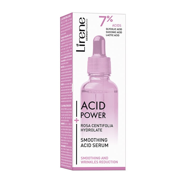 LIRENE ACID POWER - LIRENE ACID POWER - Ser acid netezitor, Lirene Acid Power cu hidrolat din trandafir si complex 7% acid glicolic, succinic si lactic, 30ml - AIVI Cosmetics