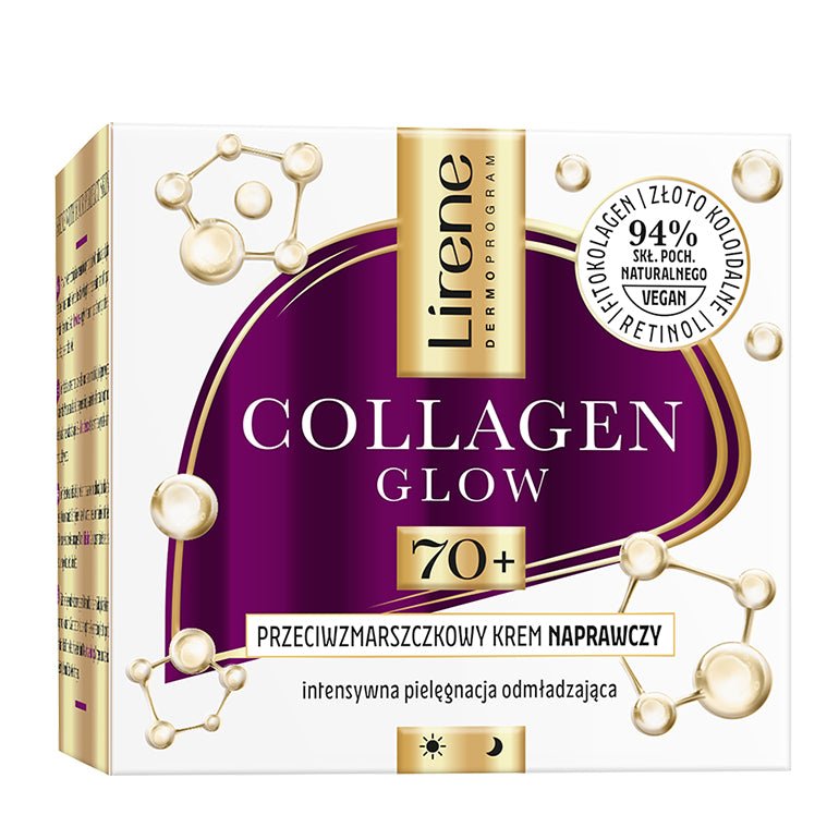 LIRENE COLLAGENE GLOW - LIRENE COLLAGENE GLOW - Crema anti-rid efect reparator 70+, Collagene si Niacinamide, 50ml - AIVI Cosmetics