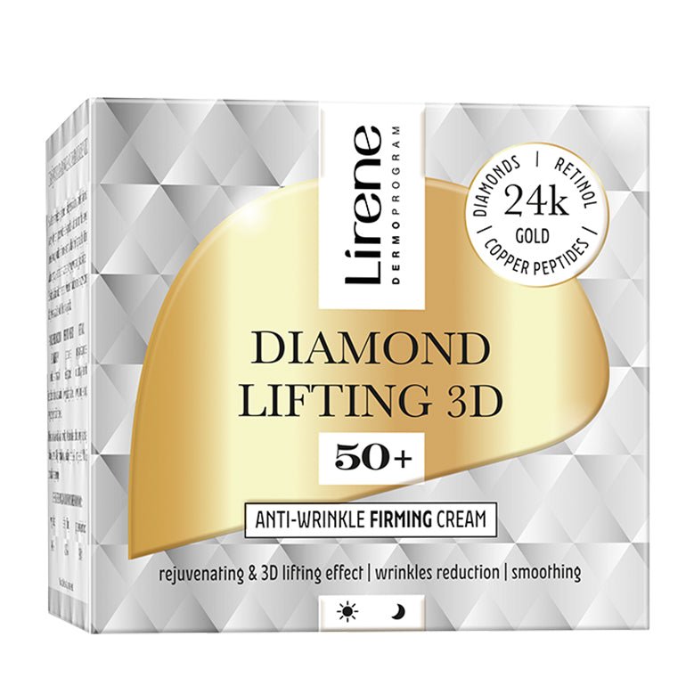 LIRENE DIAMOND LIFTING 3D - LIRENE DIAMOND LIFTING 3D - Crema anti-rid cu efect de fermitate 50+ pentru zi si noapte, 50ml - AIVI Cosmetics